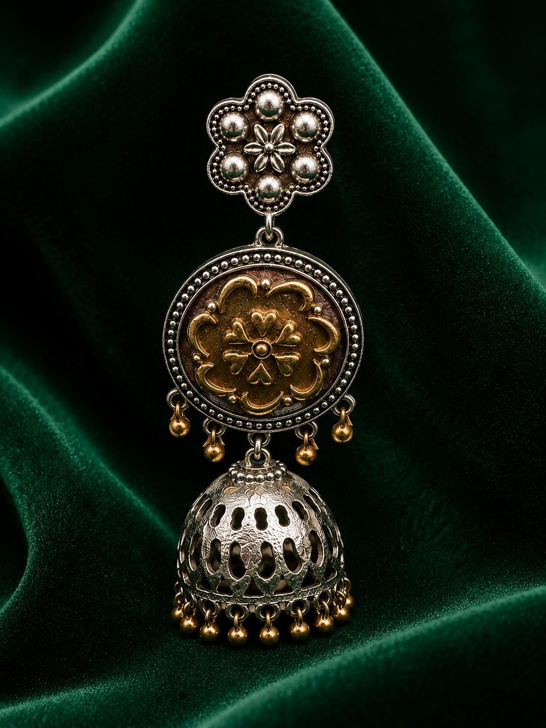 Oxidize Two Tone Jhumka