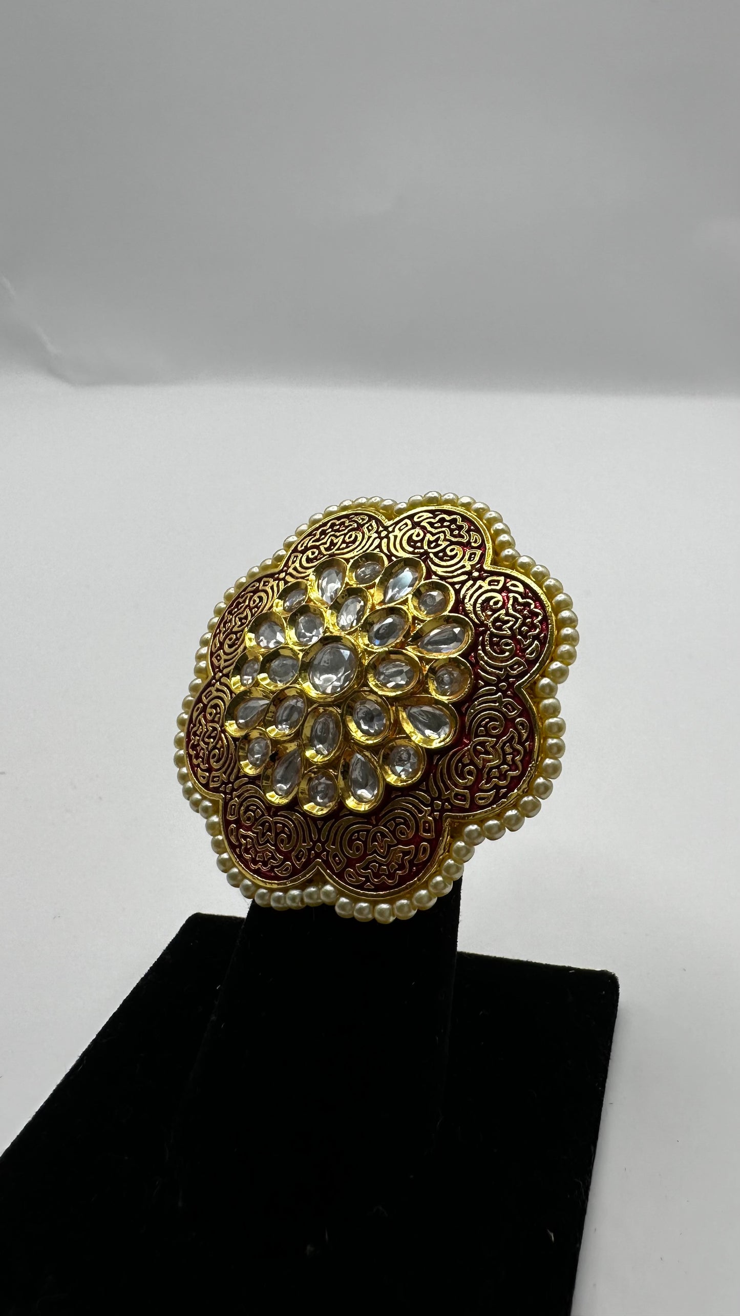 Meenakari Floral Ring
