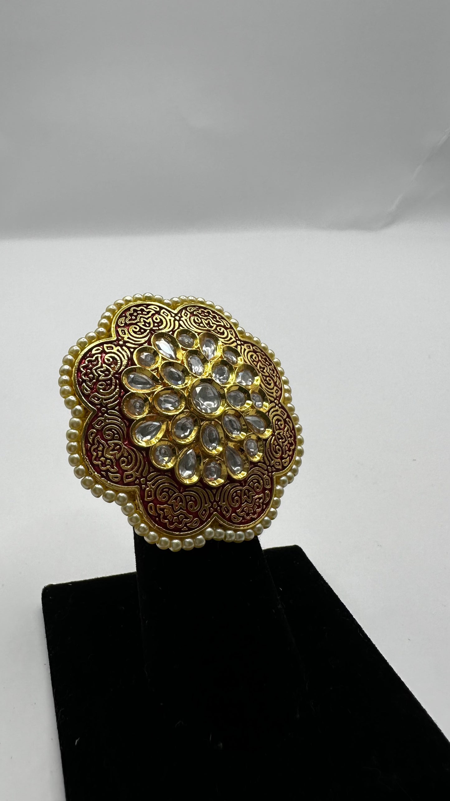 Meenakari Floral Ring