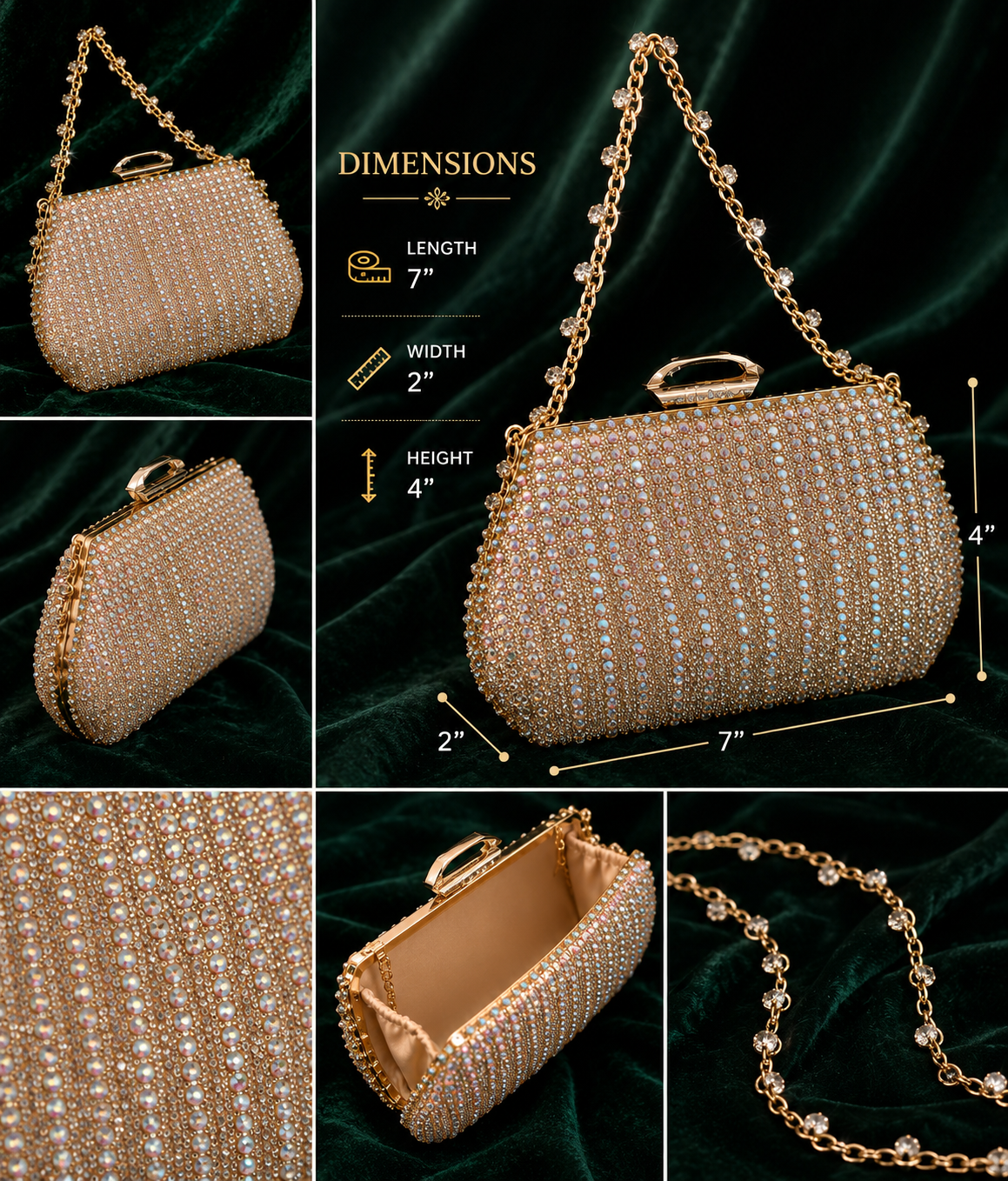 Champagne Stardust Clutch
