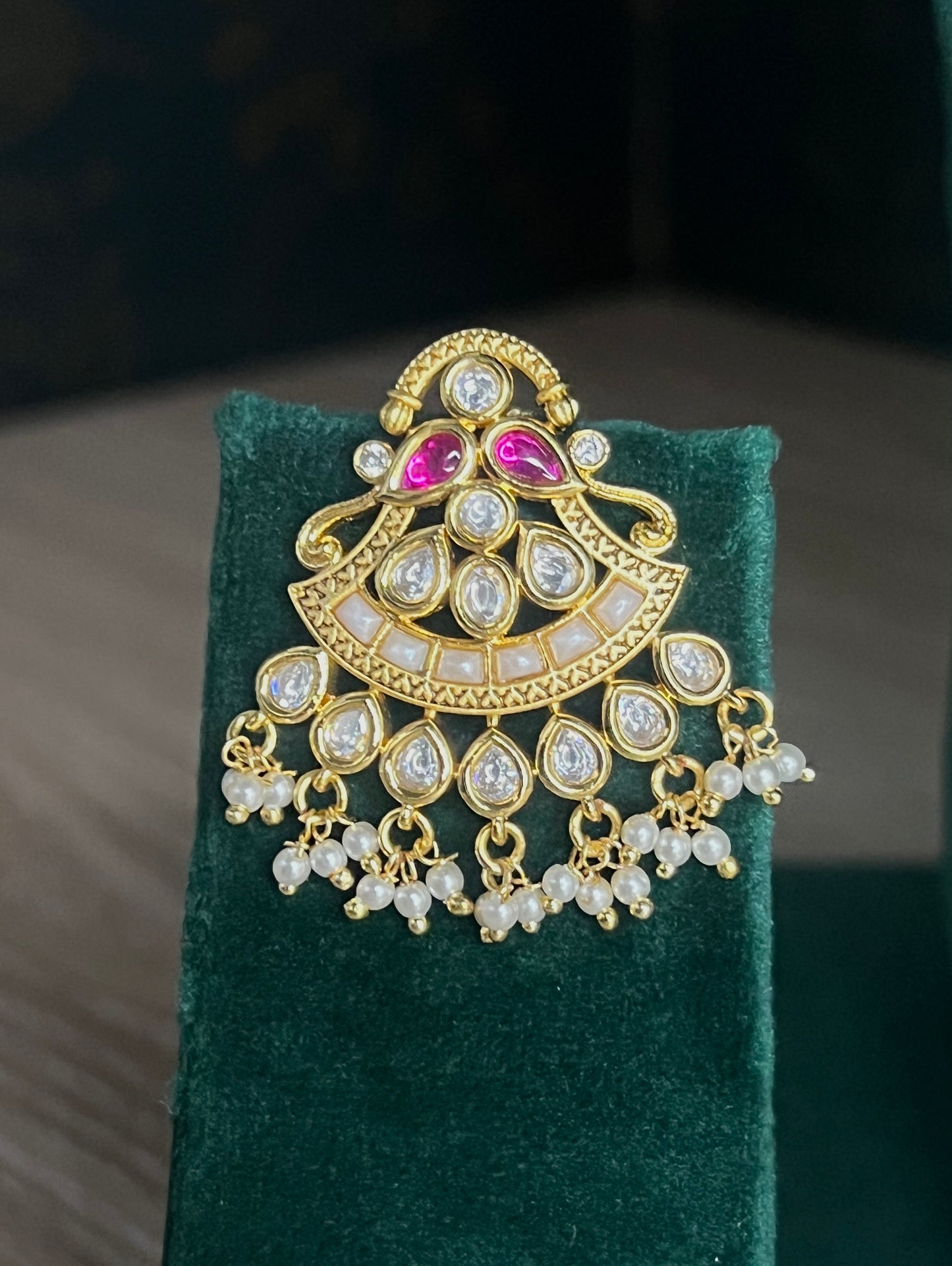 Gold Ruby Pearl Mala