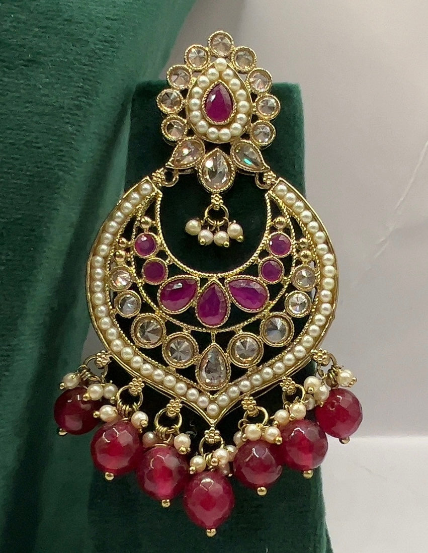 Ruby Dull Gold Necklace