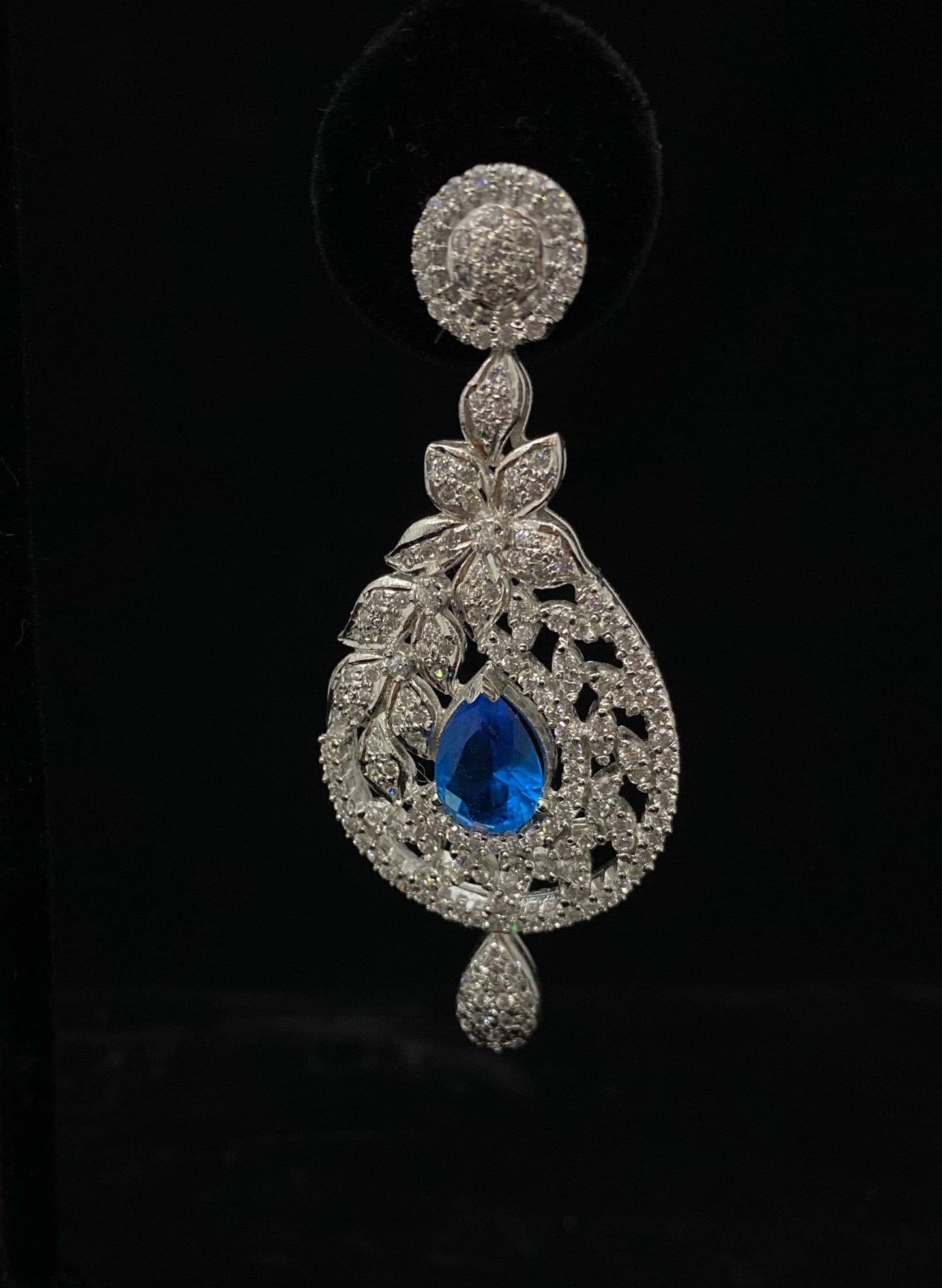 Lite Blue Stone Silver Earring