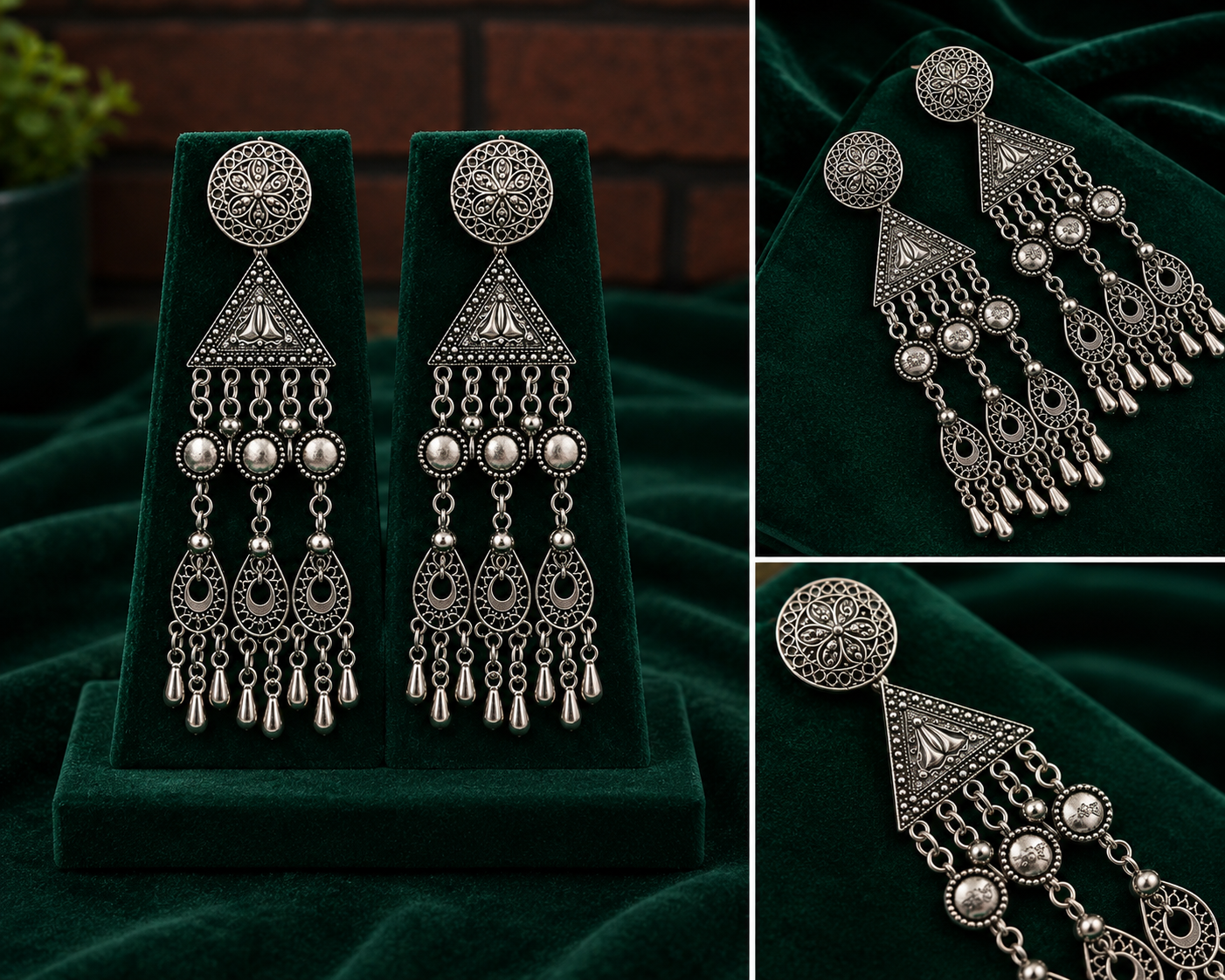 Oxidize Filigree Necklace Set