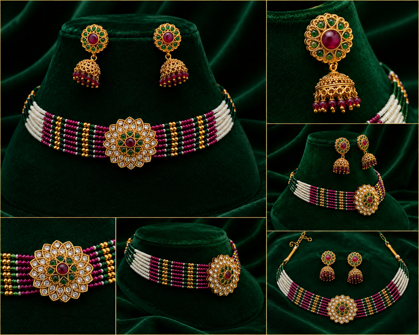 Rajwada Polki Pearl Choker