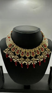 Red Pearl Necklace Set