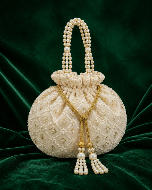 Ivory Mosaic Potli