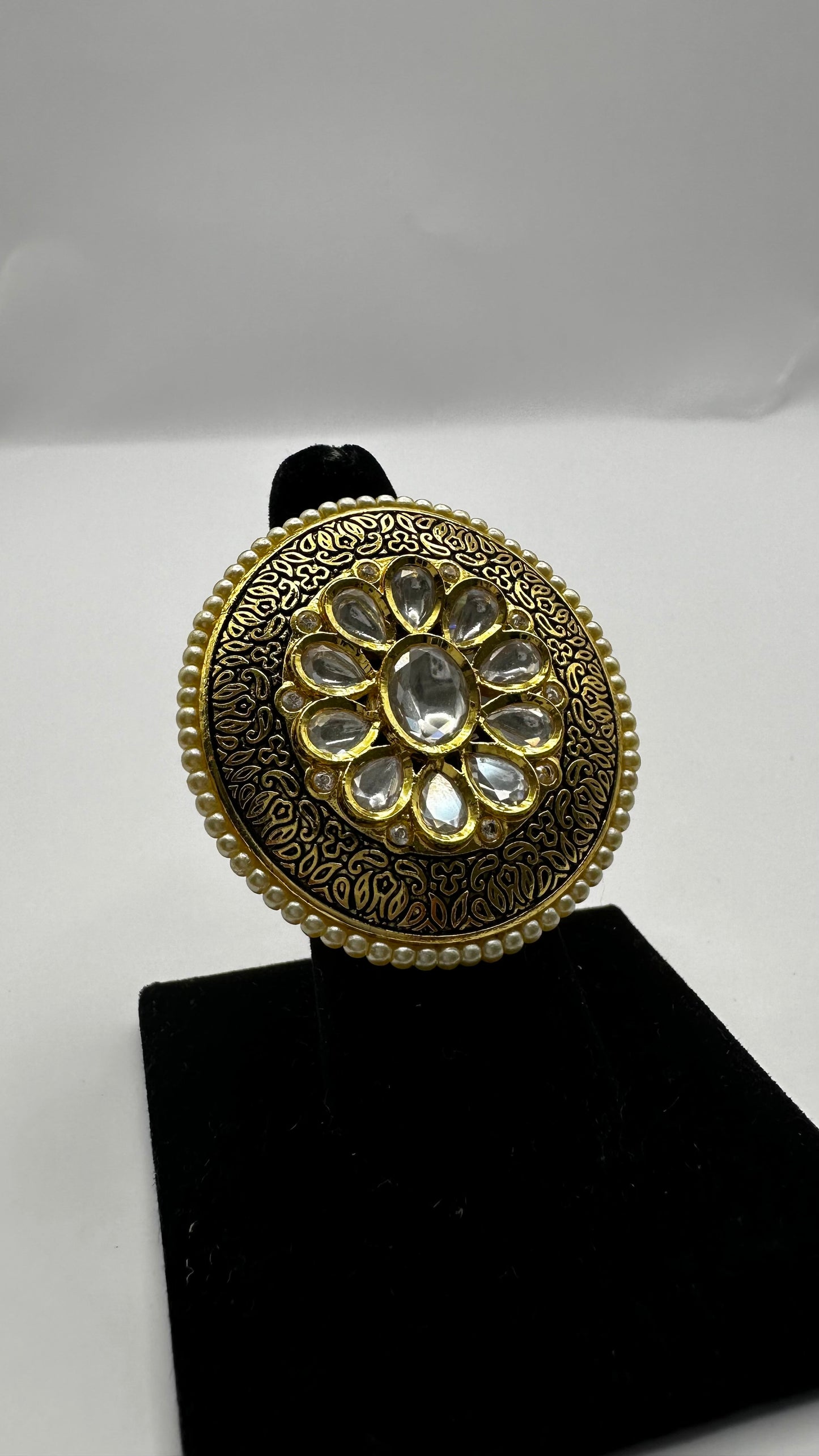 Gold Minakari Ring