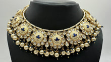 Load image into Gallery viewer, Meenakari Navy-Gold Necklace
