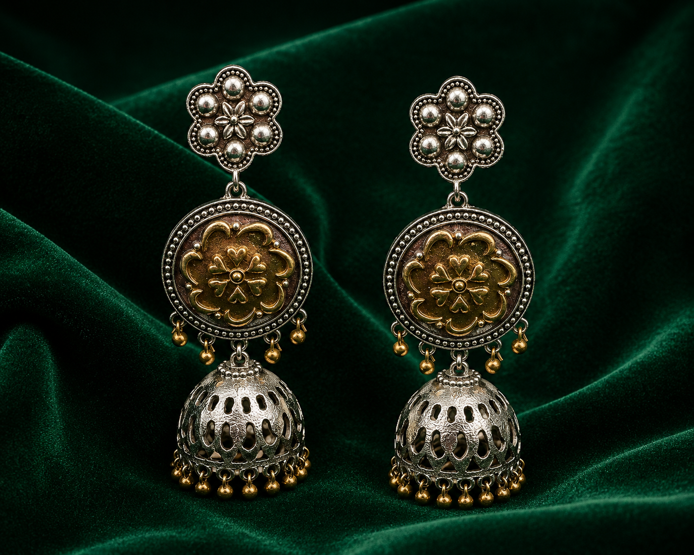 Oxidize Two Tone Jhumka