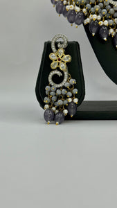 Lavender Victorian Kundan Necklace Set
