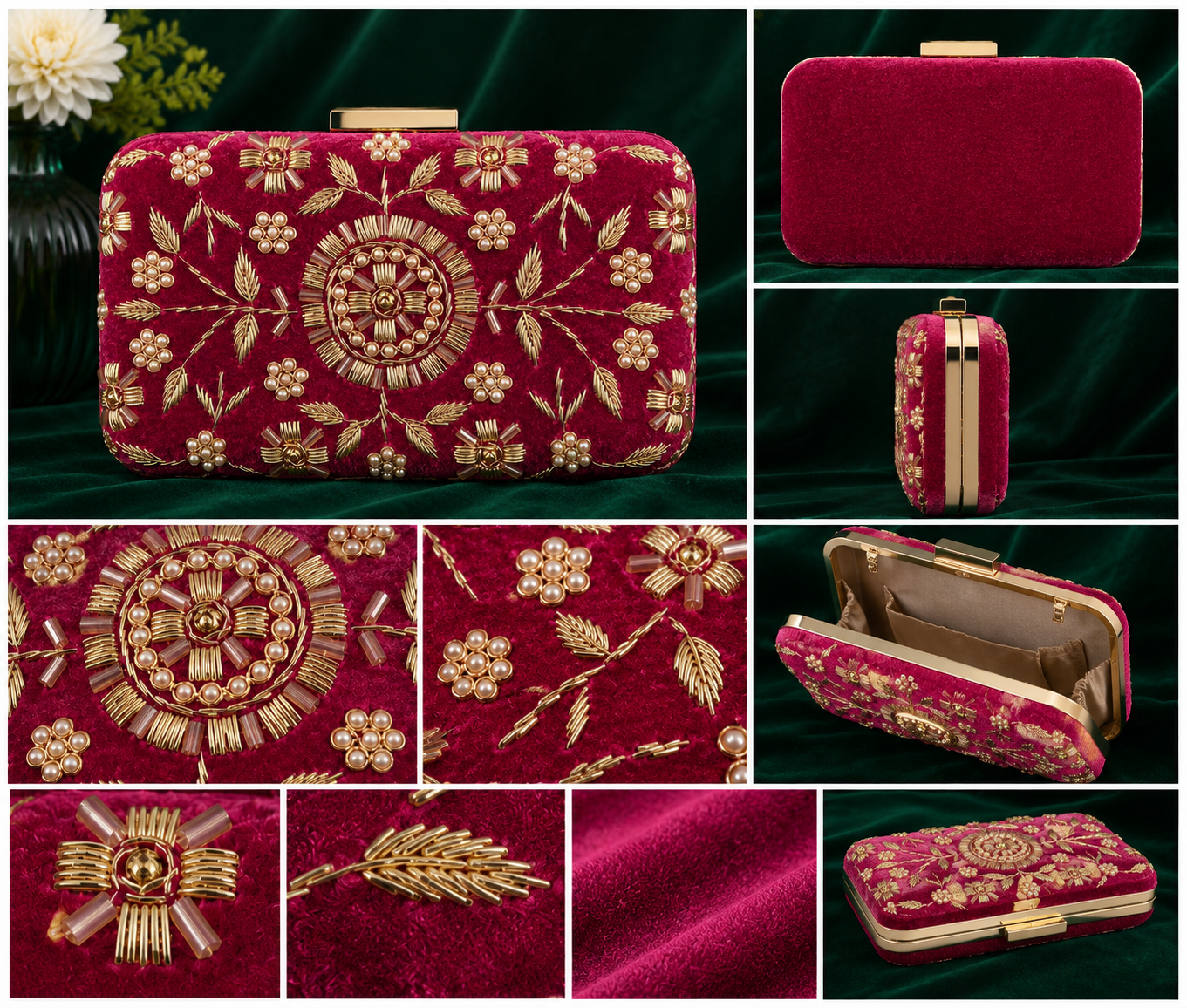 Velvet Blossom Clutch