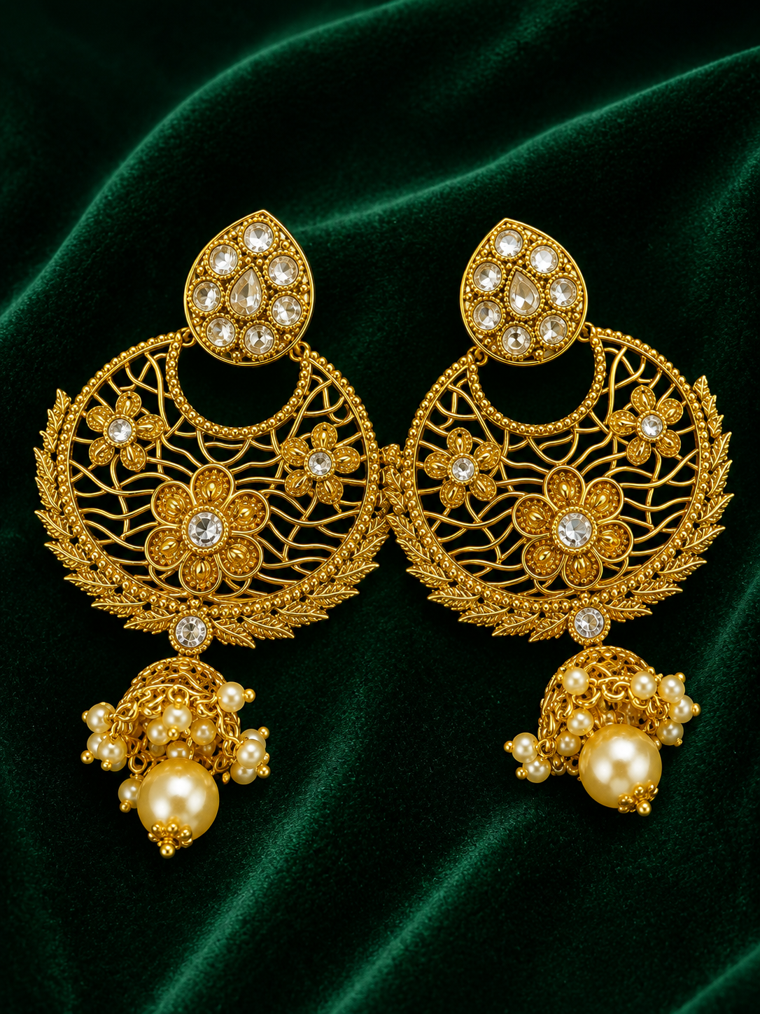Zehnara Chandbali Earrings