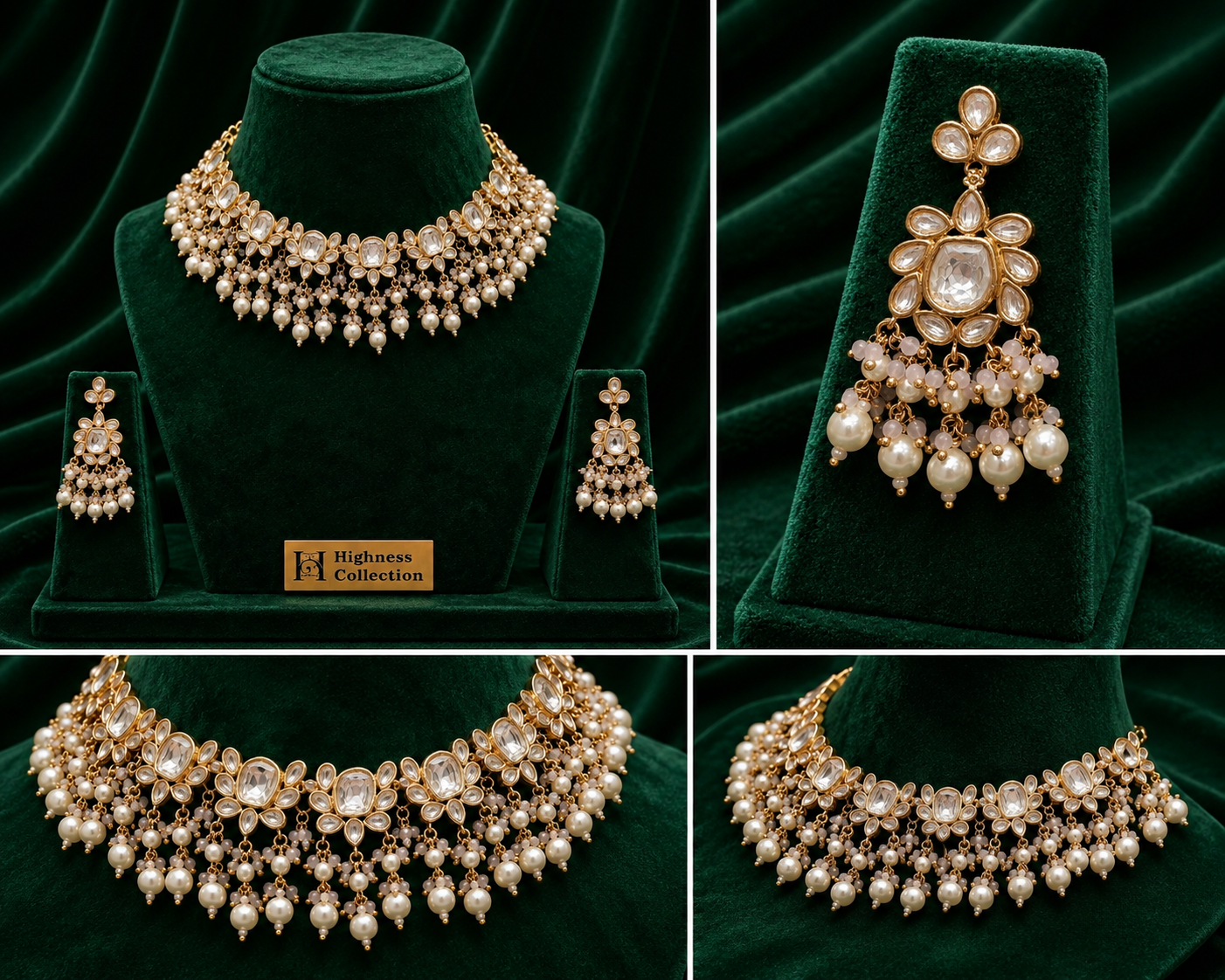 Royal Fleur Paachi Kundan Necklace