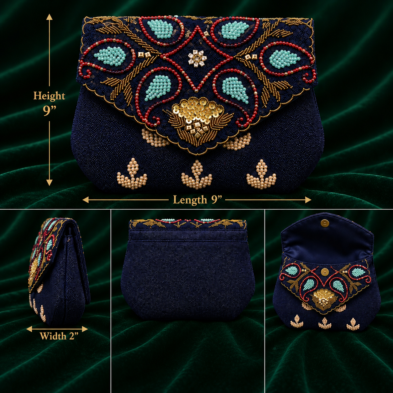 Midnight garden Clutch