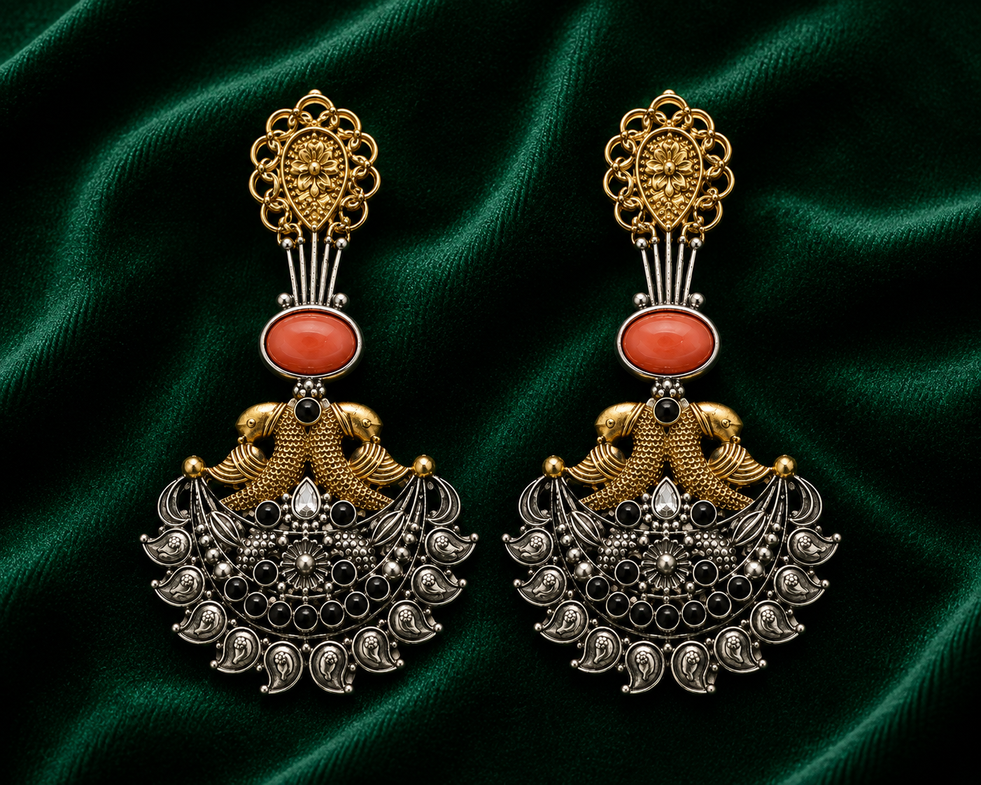 Peacock Oxidize Earring