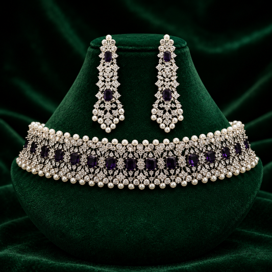 Orchid Elegance Pearl Choker