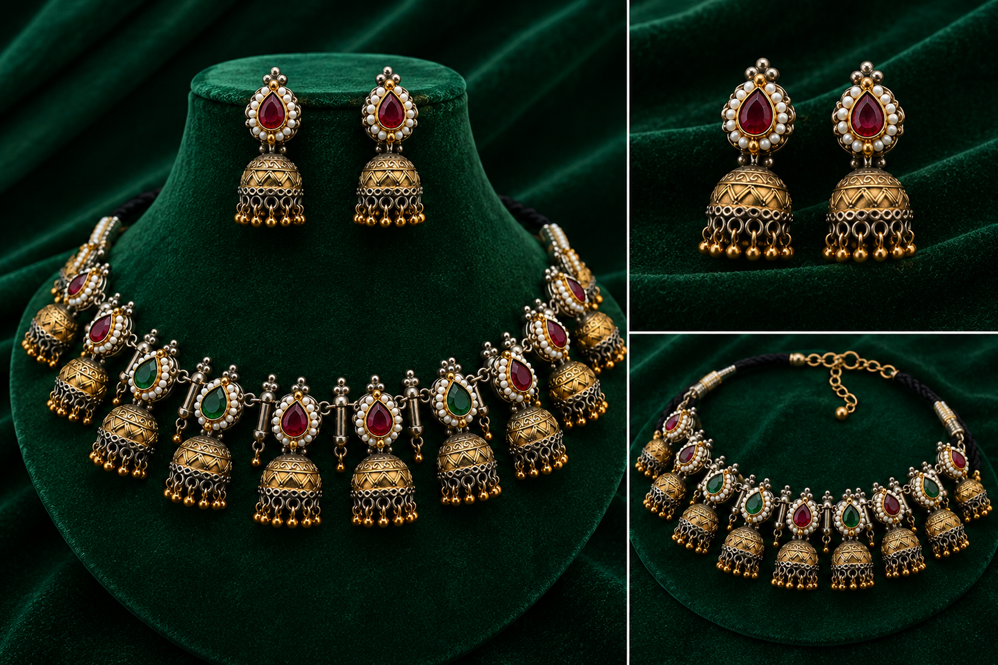 Oxidize Two Tone Necklace