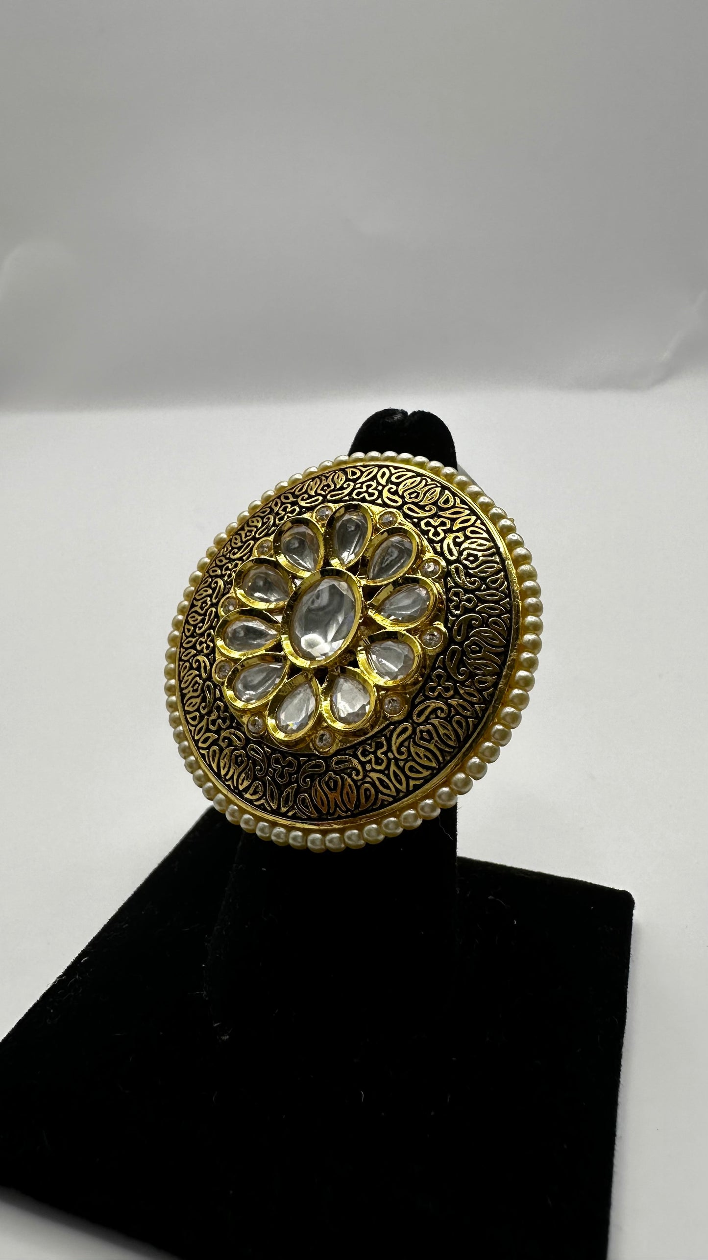 Gold Minakari Ring