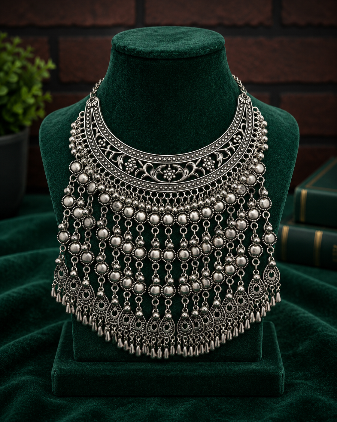 Oxidize Filigree Necklace Set