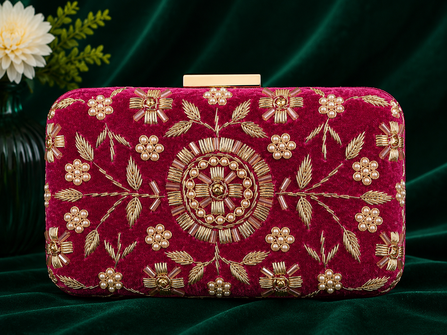 Velvet Blossom Clutch