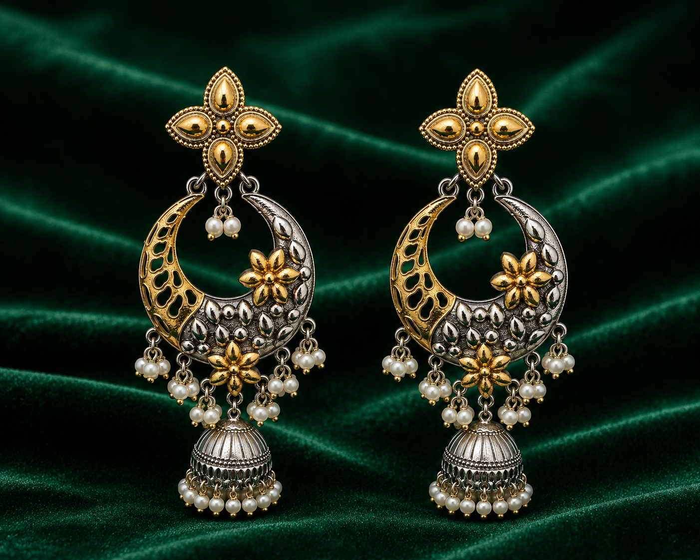 Oxidize Chandbali Jhumka