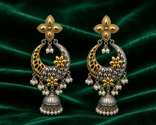 Oxidize Chandbali Jhumka