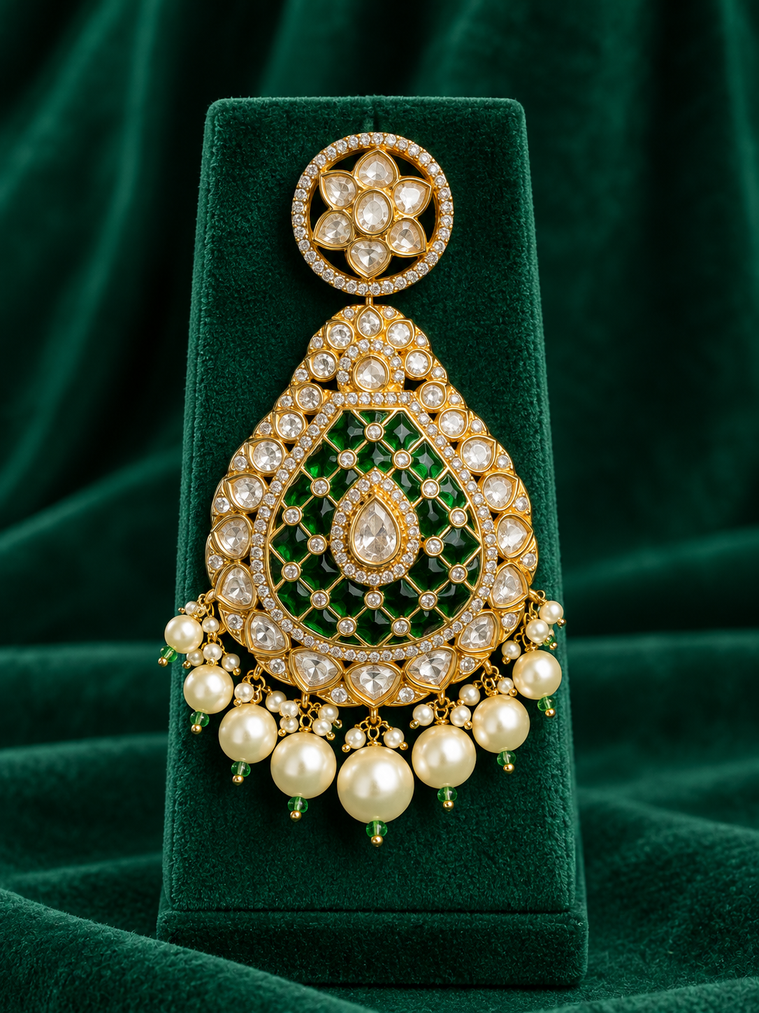 Emerald Paachi Kundan mala