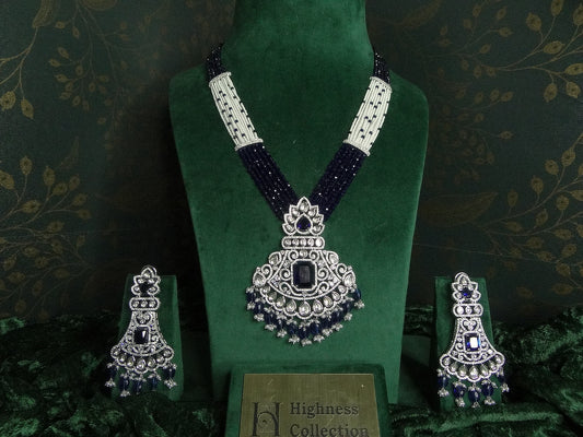 Hydro Bead Pearl Blue Necklace