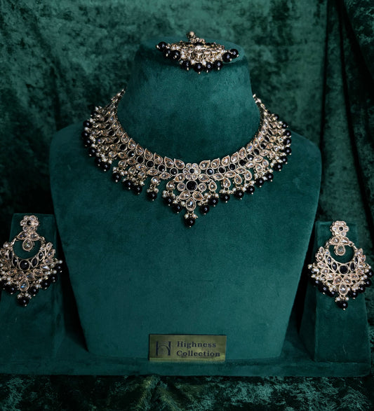 Black Polki Necklace