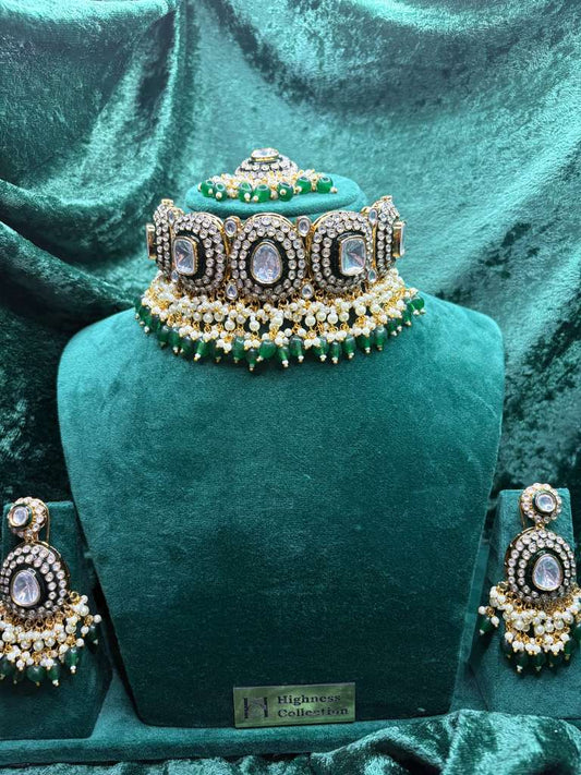 Moissanite Emerald Choker
