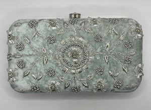 Floral Stitched Purse with Round Clasp