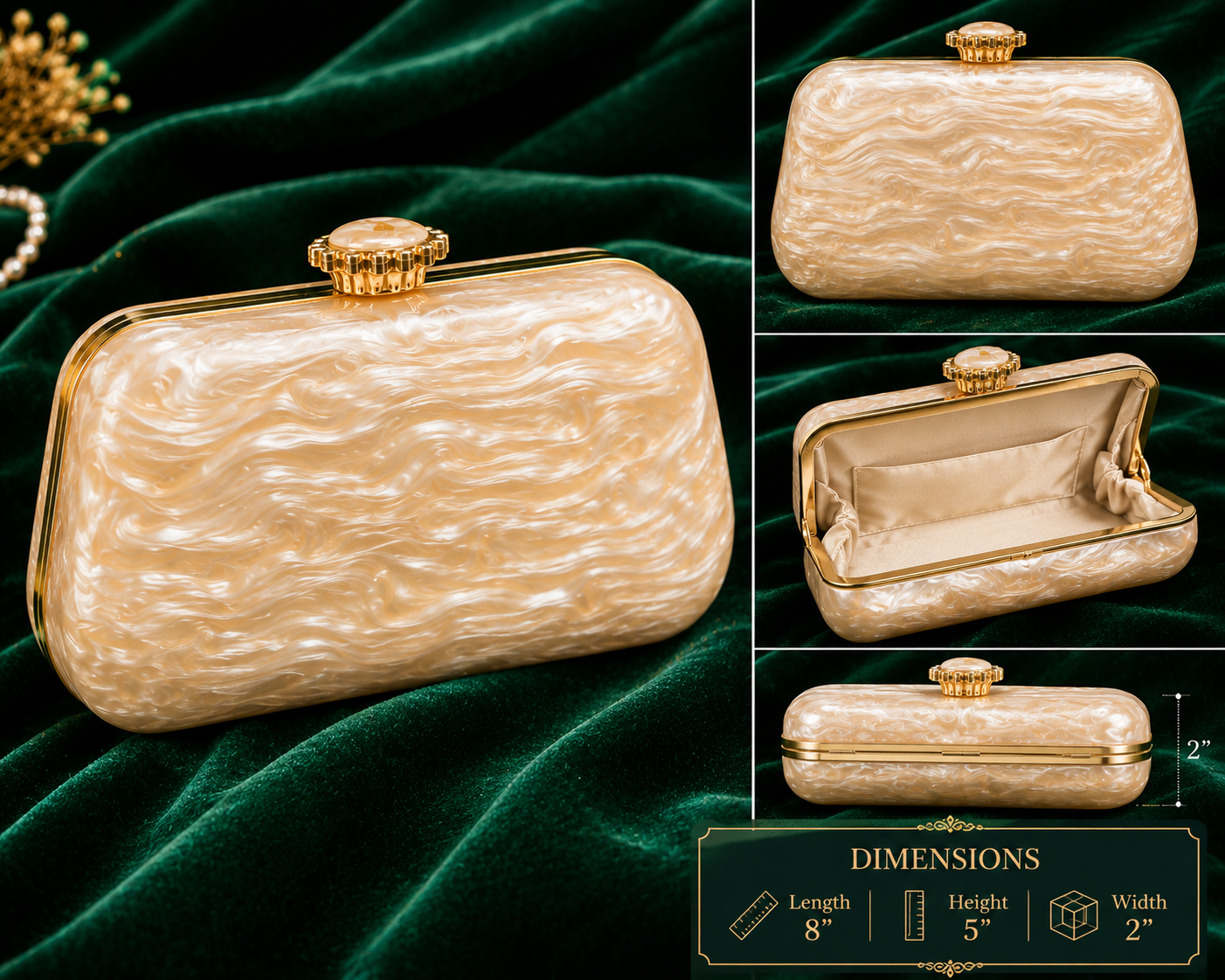 Moonstone Luxe Clutch