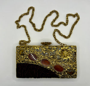 Metal Velvet Clutch