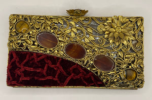 Metal Velvet Clutch