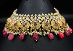 Magenta-Gold Necklace