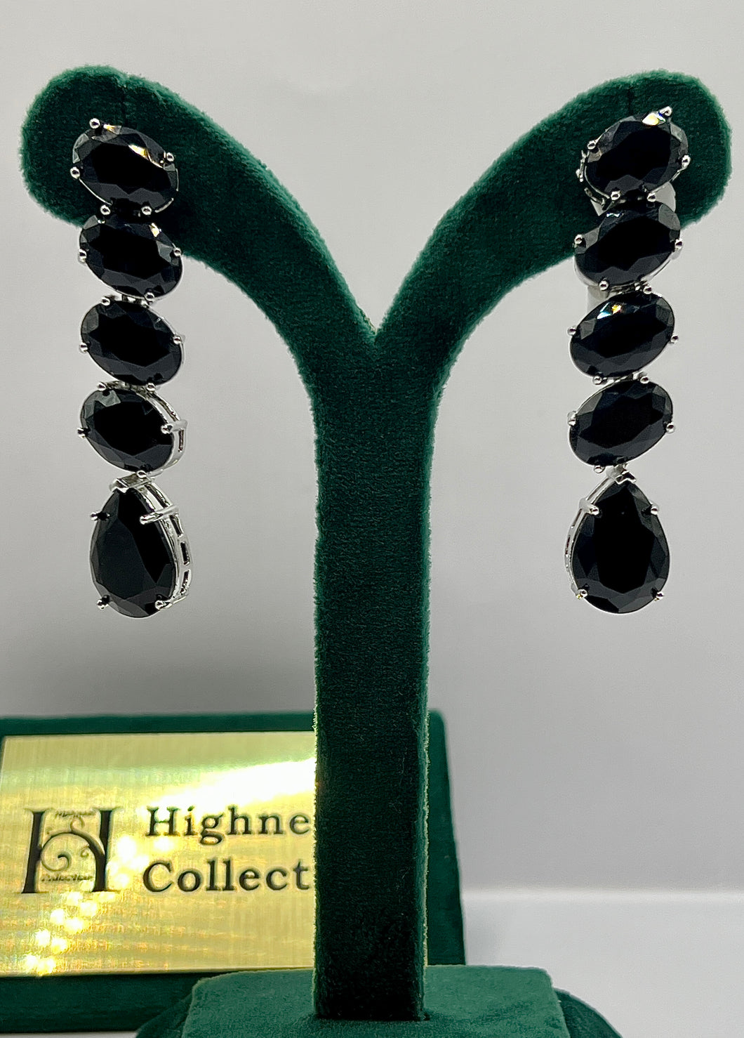 Black Hanging Stones Earring