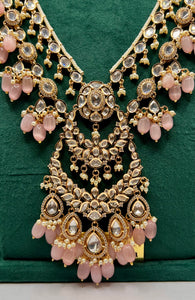 Pink Paachi Kundan Bridal Set