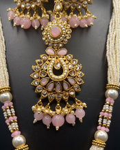 Load image into Gallery viewer, Pink and White Golden Beaded Necklace
