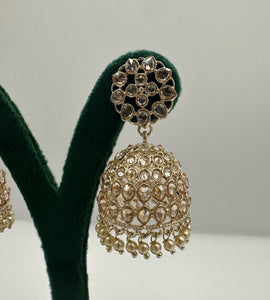 Rose Gold Kundan Jhumka