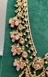 Pink Paachi Kundan Bridal Set