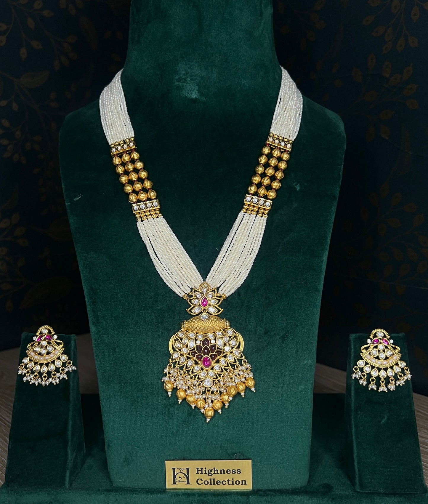 Gold Ruby Pearl Mala