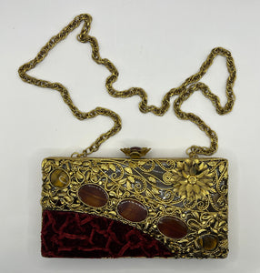 Metal Velvet Clutch