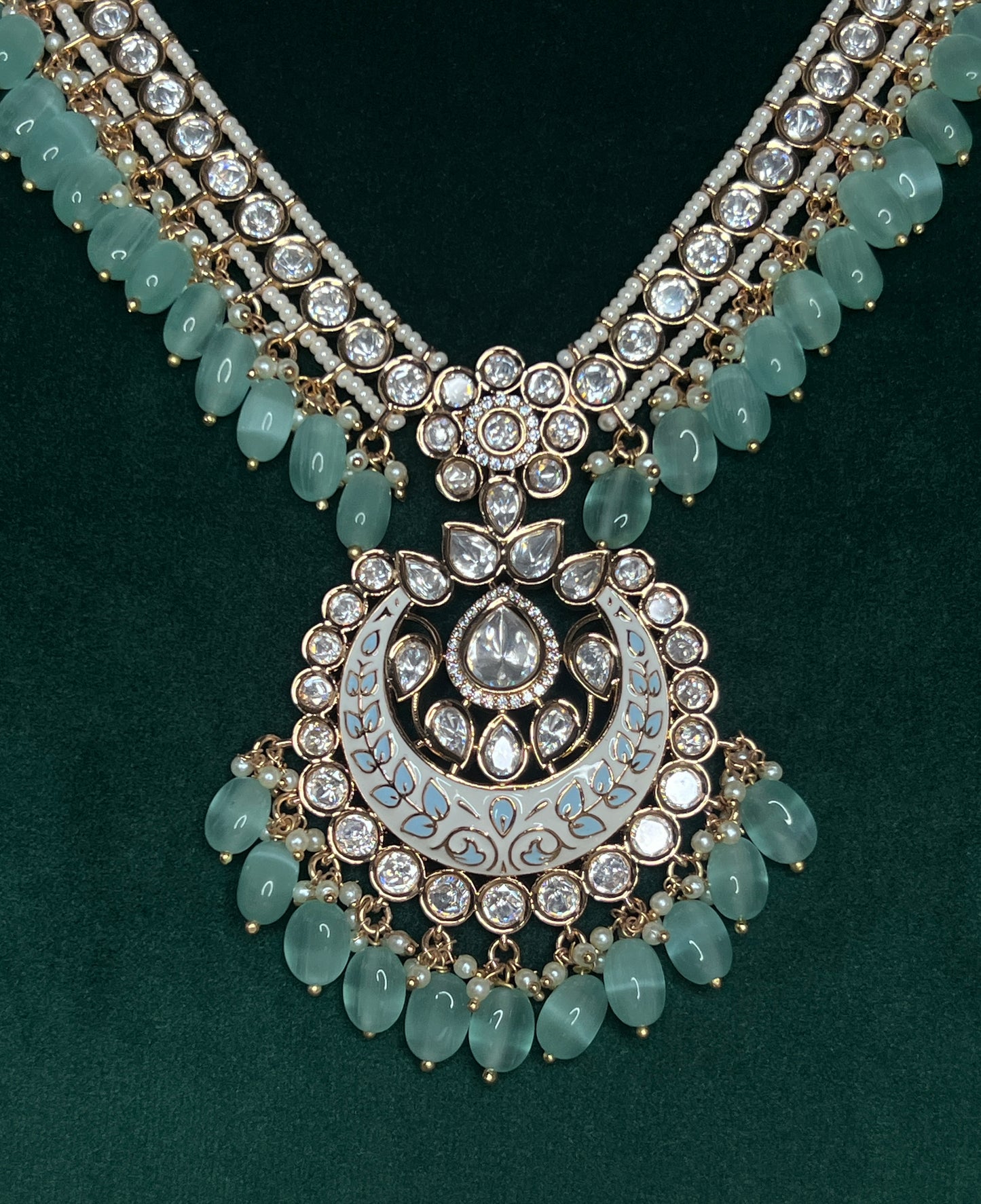 Mint Green Meenakari Necklace