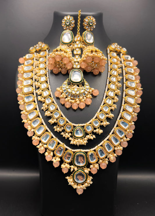 Coral Layered Long Necklace