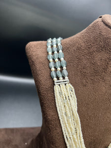 Silver-Grey Beaded Necklace