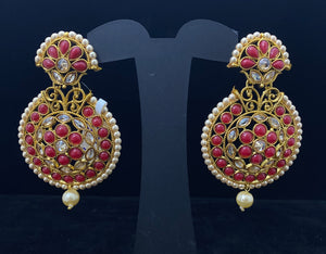 Polki Round Earrings in Different Colors