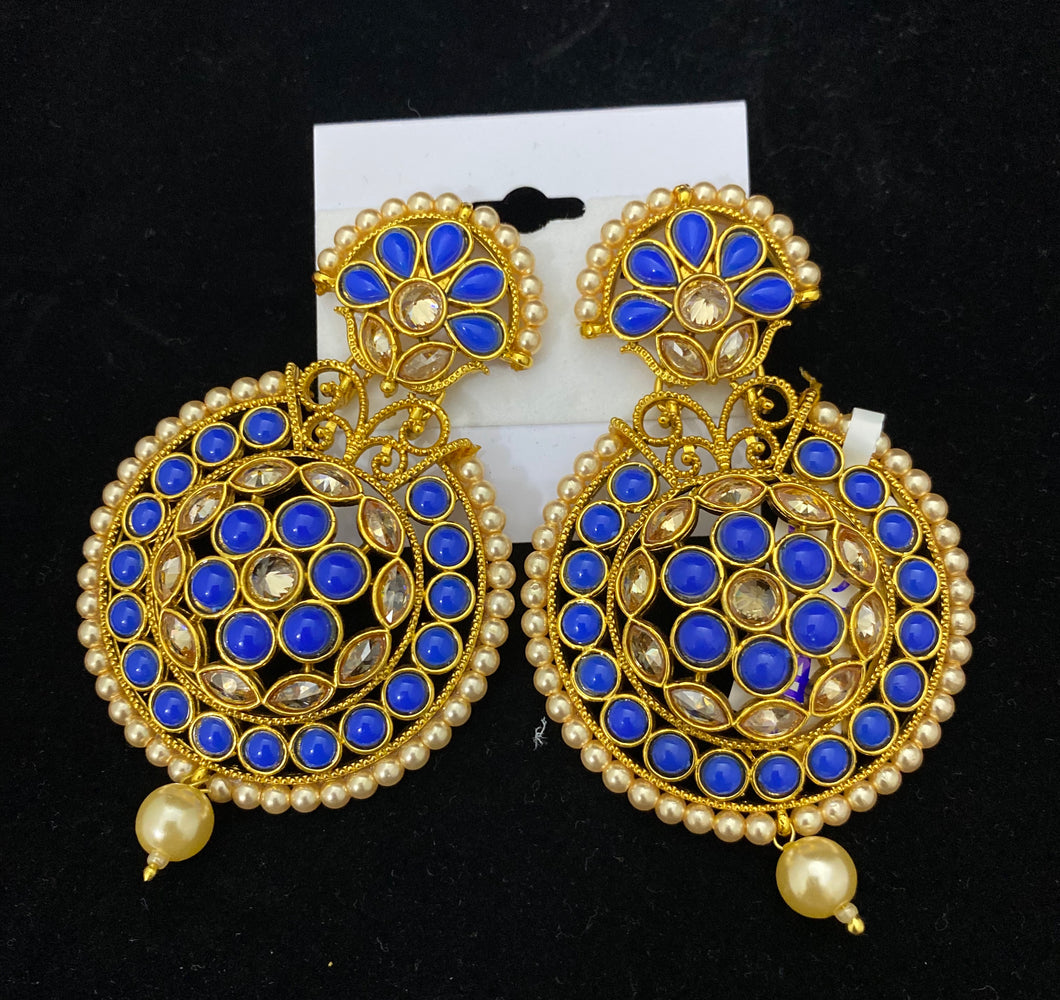 Polki Round Earrings in Different Colors
