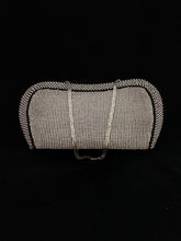 Load image into Gallery viewer, Evening Clutches(Purse) Black Beads, Silver Stones, with Unique Shape
