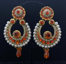 Load image into Gallery viewer, Orange with Pearl Imitation Earring
